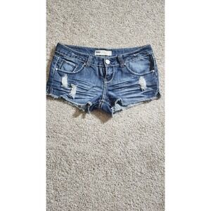 RSQ Women's Cabo Cut-Off Low Rise Distressed Denim Short Shorts Y2K Size 9